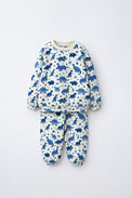 Blue Dinosaur Jogger Set flat lay by Anaario