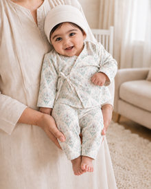 Aqua Floral Wrap Baby Co-ord Set