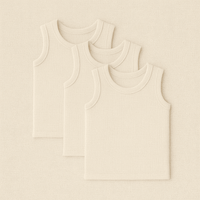 Anaario Baby Sleeveless Bamboo Vest pack of 3 soft bamboo-spandex innerwear, newborn to 24 months