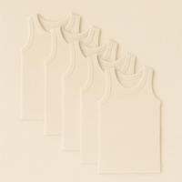 Anaario Baby Sleeveless Bamboo Vest pack of 5 soft bamboo-spandex innerwear, newborn to 24 months
