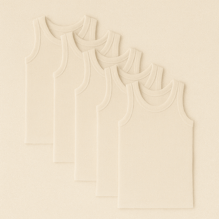 Anaario Baby Sleeveless Bamboo Vest pack of 5 soft bamboo-spandex innerwear, newborn to 24 months
