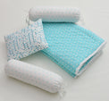 Anaario Snuggles and Cuddles baby blanket gift bundle, blue polka dot print