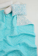 Anaario Snuggles and Cuddles baby blanket gift bundle, blue polka dot print