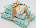 Anaario Snuggles and Cuddles baby blanket gift bundle, blue and tangerine floral print