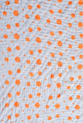 Anaario Snuggles and Cuddles baby blanket gift bundle, ivory and tangerine poppy raindrops print