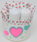Anaario Snuggles and Cuddles baby blanket gift bundle, light blue and pink hearts print