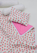 Anaario Snuggles and Cuddles baby blanket gift bundle, light blue and pink hearts print