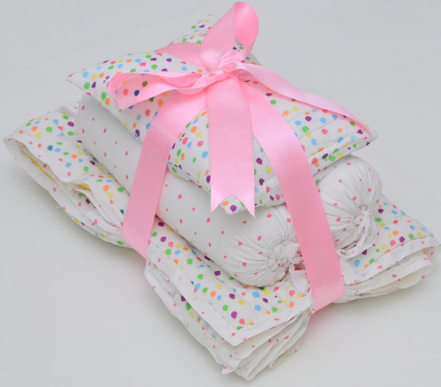 Anaario Snuggles and Cuddles baby blanket gift bundle, multicoloured polka dot print