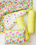Anaario Snuggles and Cuddles baby blanket gift bundle, multicoloured neon alphabet print
