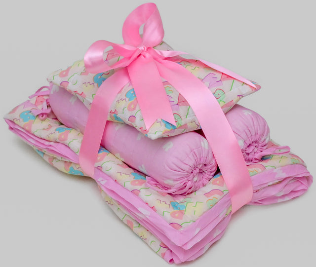 Anaario Snuggles and Cuddles baby blanket gift bundle, multicoloured pastel alphabet print