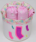 Anaario Snuggles and Cuddles baby blanket gift bundle, multicoloured pastel alphabet print
