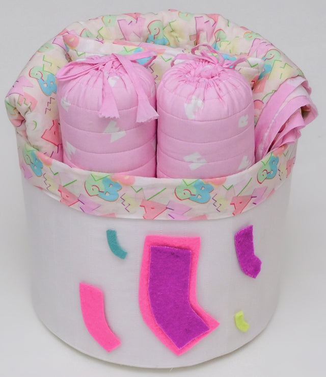Anaario Snuggles and Cuddles baby blanket gift bundle, multicoloured pastel alphabet print