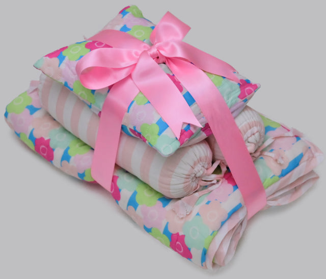 Anaario Snuggles and Cuddles baby blanket gift bundle, pink neon and pastel floral print