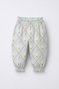 Baby wearing Anaario Blue Goose soft blue with goose and lattice prints co-ord set, newborn to 24 months