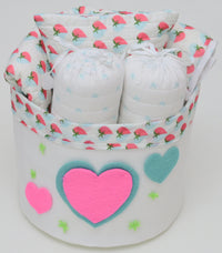 Snuggles and Cuddles Baby Blanket Gift Bundle (Light blue and pink hearts)