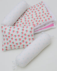 Snuggles and Cuddles Baby Blanket Gift Bundle (Light blue and pink hearts)