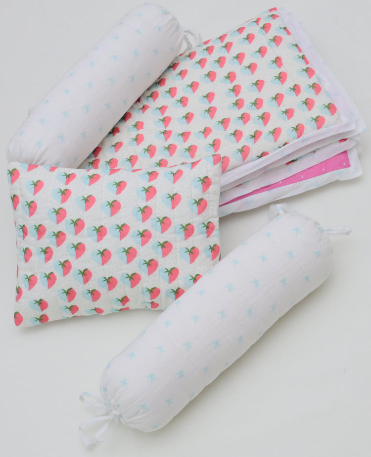 Snuggles and Cuddles Baby Blanket Gift Bundle (Light blue and pink hearts)