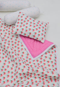 Snuggles and Cuddles Baby Blanket Gift Bundle (Light blue and pink hearts)