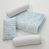 Snuggles and Cuddles Baby Blanket Gift Bundle (Blue polka dots)