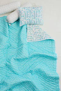 Snuggles and Cuddles Baby Blanket Gift Bundle (Blue polka dots)