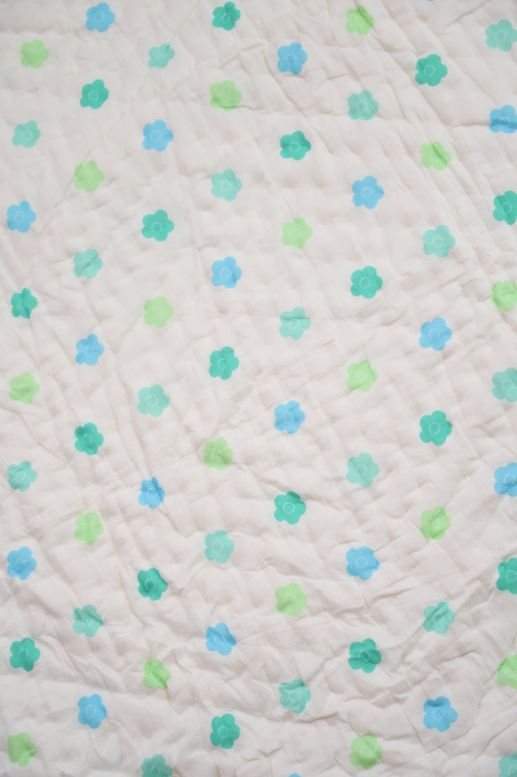 Snuggles and Cuddles Baby Blanket Gift Bundle (Blue and Tangerine Florals)