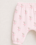 Baby wearing Anaario Dancing Bunny organic mulmul cotton Blossom Breeze set, newborn to 24 months