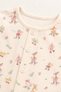 Baby wearing Anaario Ducks and Mouse organic mulmul cotton set, newborn to 24 months