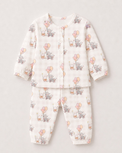 Baby wearing Anaario Elephant and Balloons organic mulmul cotton Blossom Breeze set, newborn to 24 months
