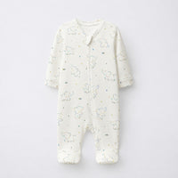 Baby Elephant bamboo cotton baby sleepsuit — footed zip-front sleepsuit, onesie romper