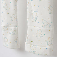 Baby Elephant bamboo cotton baby sleepsuit — bamboo cotton onesie romper flatlay