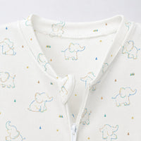 Baby Elephant bamboo cotton baby sleepsuit — zip romper onesie detail