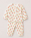 Baby wearing Anaario Garden Carrots organic mulmul cotton set, newborn to 24 months