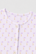 Baby wearing Anaario Giraffe and Balloons organic mulmul cotton Blossom Breeze set, newborn to 24 months