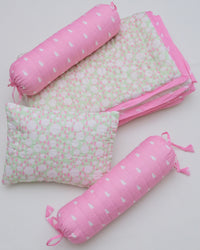 Snuggles and Cuddles Baby Blanket Gift Bundle (Ivory and Rose Poppy Raindrops)