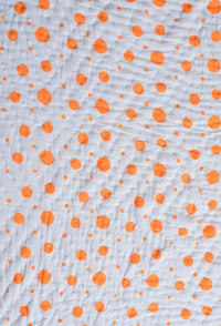 Snuggles and Cuddles Baby Blanket Gift Bundle (Ivory and Tangerine Poppy raindrops)