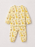 Baby wearing Anaario Jungle Gingham organic mulmul cotton Blossom Breeze set, newborn to 24 months