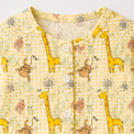 Baby wearing Anaario Jungle Gingham organic mulmul cotton Blossom Breeze set, newborn to 24 months