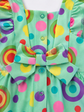 Baby wearing Anaario Mint Carnival mint base with multicolour circle print dress set, newborn to 24 months