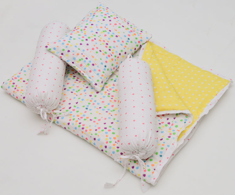 Snuggles and Cuddles Baby Blanket Gift Bundle (Multicoloured polka dots)