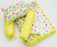 Snuggles and Cuddles Baby Blanket Gift Bundle (Multicoloured neon alphabets)