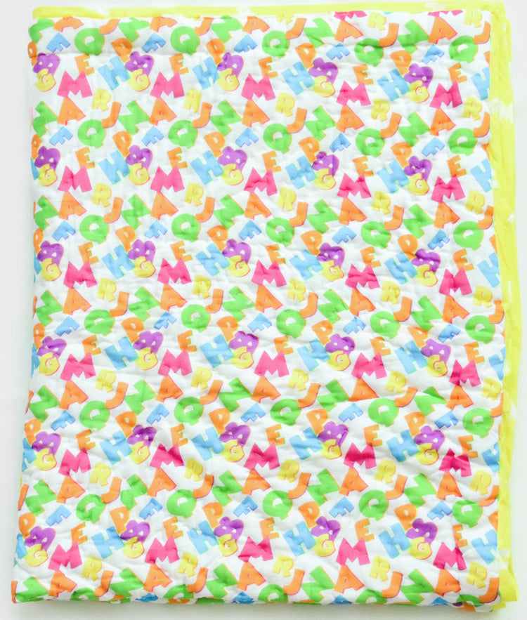 Snuggles and Cuddles Baby Blanket Gift Bundle (Multicoloured neon alphabets)
