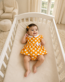 Orange Polka Bow Dress Set