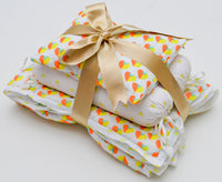 Snuggles and Cuddles Baby Blanket Gift Bundle (Orange and yellow hearts)