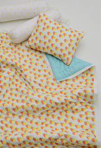 Snuggles and Cuddles Baby Blanket Gift Bundle (Orange and yellow hearts)