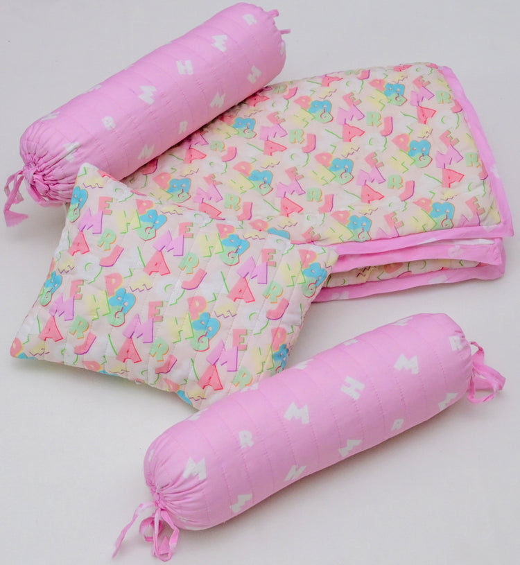 Snuggles and Cuddles Baby Blanket Gift Bundle (Multicoloured pastel alphabets)