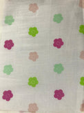 Baby wearing Anaario Pink Blossom organic mulmul cotton Gleeful Giggles set, newborn to 24 months