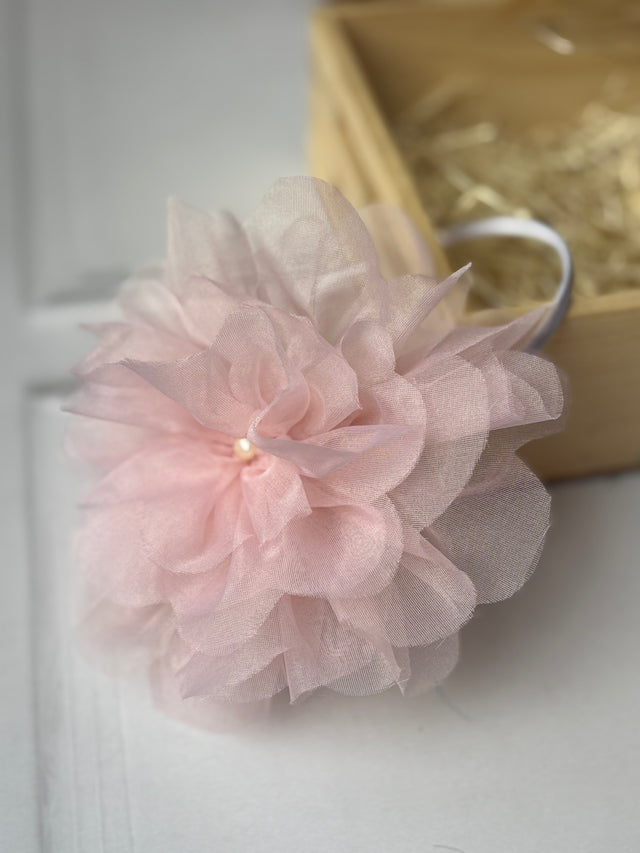 Anaario Baby Pink Flower Organza Bow Hairband, hair band for kids