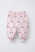 Baby wearing Anaario Pink Gingham Giraffe pink gingham with giraffe prints co-ord set, newborn to 24 months