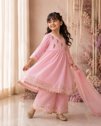 Indian Baby Pink Parrot Angrakha Set - Anaario - Image 9