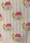 Baby wearing Anaario Pink Snail organic mulmul cotton set, newborn to 24 months